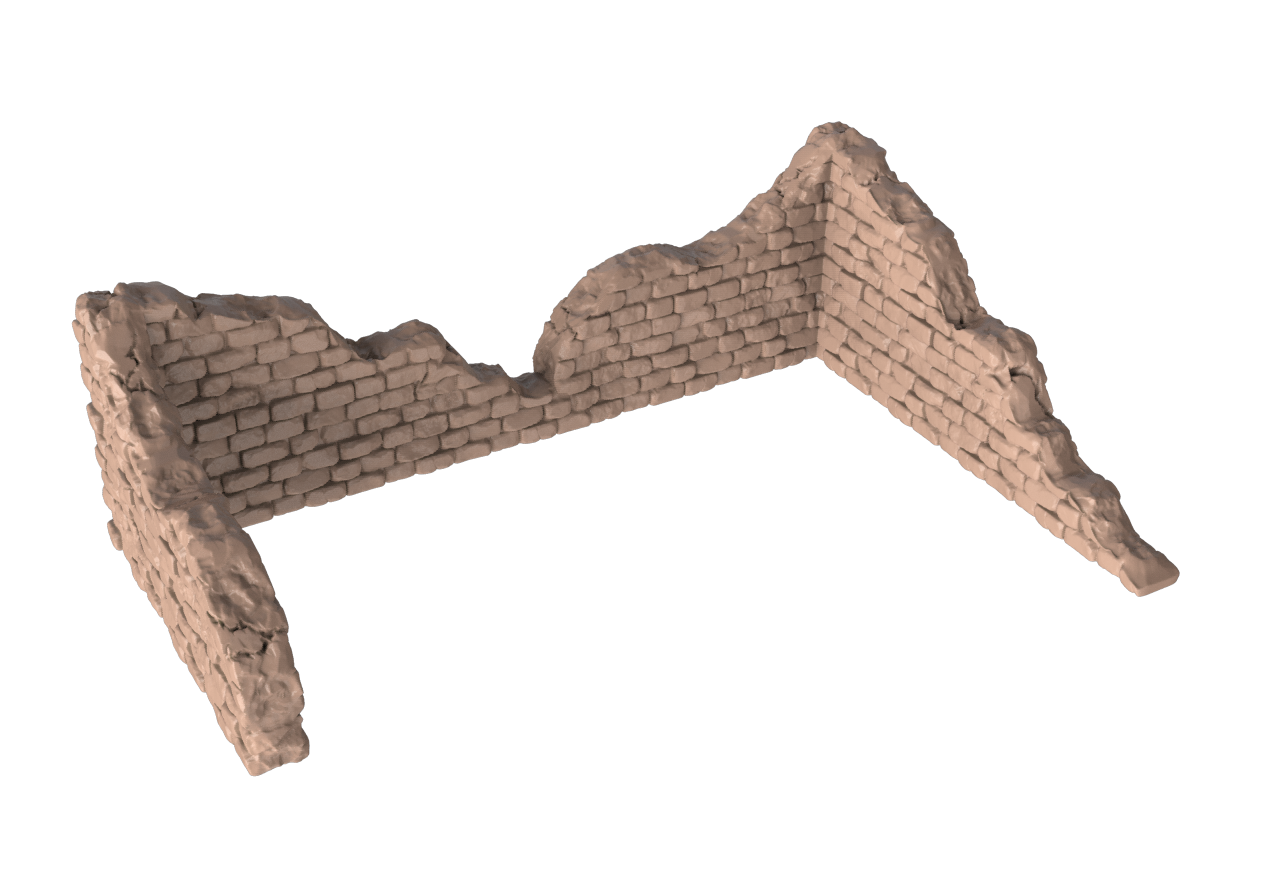 Urban Ruins Damaged Brick Wall