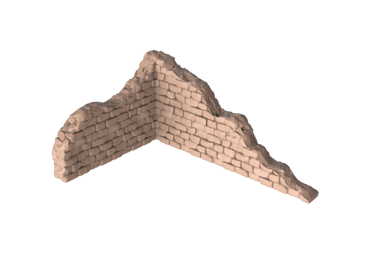 Urban Ruins Damaged Brick Wall