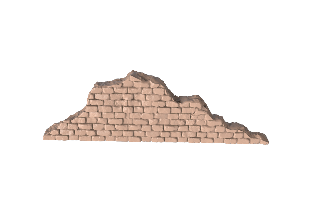 Urban Ruins Damaged Brick Wall